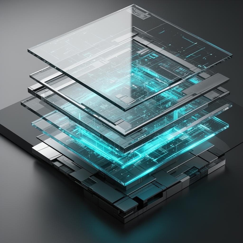 Mehrschichtige technologische Struktur als Bild für Strategie und Umsetzung