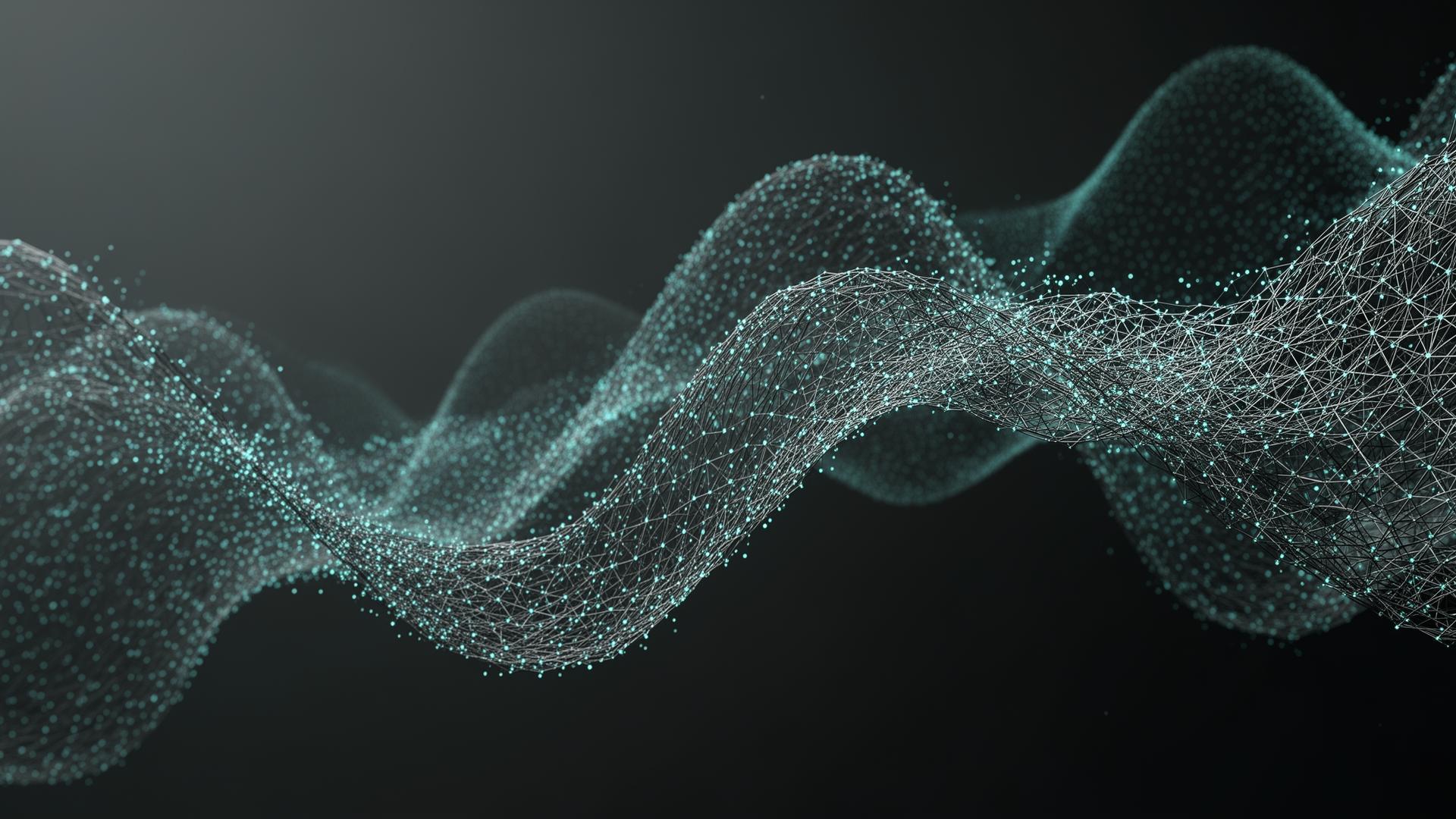 Abstrakte Visualisierung digitaler Vernetzung und KI-Transformation